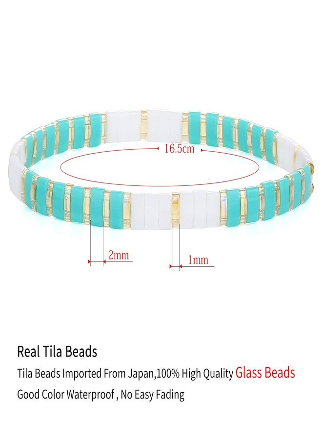 KELITCH Women Stretch Bracelets Mixed Tila Seed Beaded Bracelets Lucky Jewelry for Women Lovers - Image 4