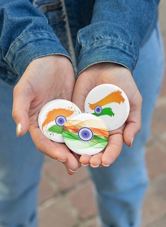 Nivaraprint Nivara's | India Flag Badges | National Flag Pin-Badges | India Republic Day Badge | Tricolor Pin Button Badges | Independence Day Batches (Pack of 7, Design 1) - Image 5