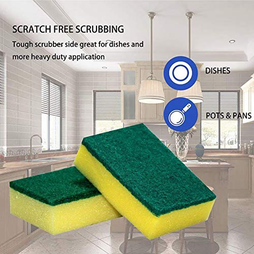 BIUZKO Kitchen Cleaning Sponges, Heavy Duty Non-Scratch Scrub Sponges for Dishes, Bathroom, Car Wash, All-Purpose Pad Scrubbing Bubbles Cleaner, Pack of 10 - Image 5