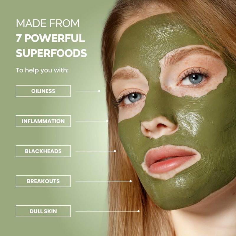 PLANTIFIQUE Korean Skincare Clay Mask â€“ Hydrating Mud Mask with Avocado & Superfoods, Dermatologist-Tested for Face & Body â€“ Vegan, 3.4 Oz/100ml - Image 3