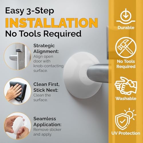 Ducki Wall Protectors -4 Pack White- Self Adhesive, Reusable Solution for Stopping Wall Damage & Noise from Doors, Refrigerators & More in Your Home or Office - Durable, Shock Absorbent & Discreet - Image 3