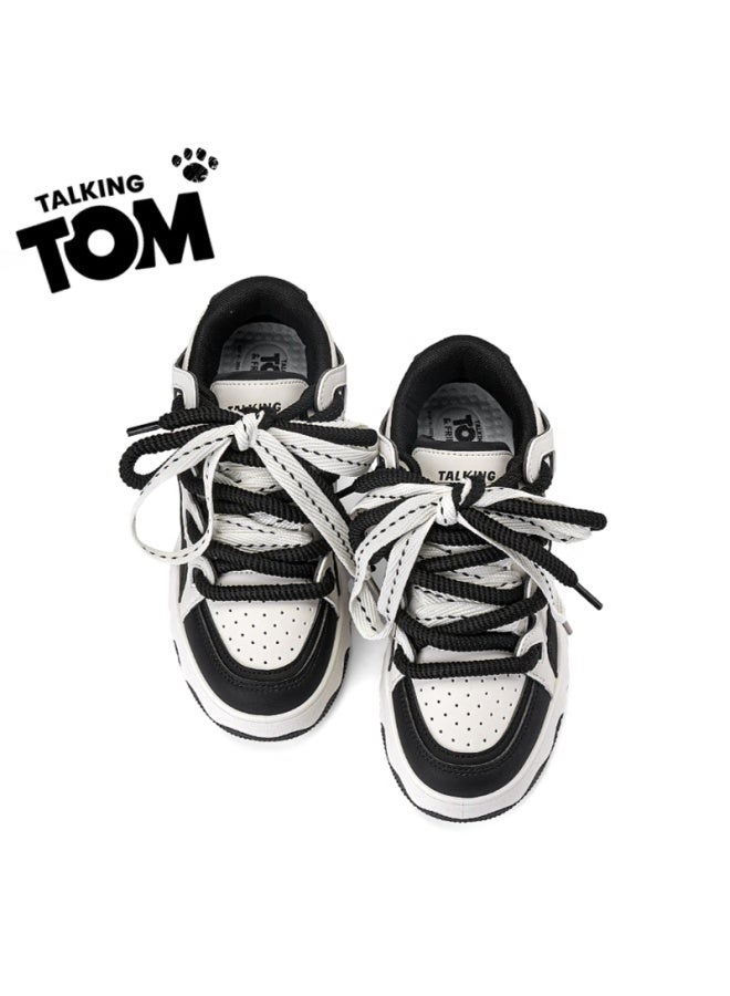 Talking Tom Couple's Classic Black And White Sneakers High-value Daily Sports Casual Shoes For Men And Women, Size 43 - Image 5