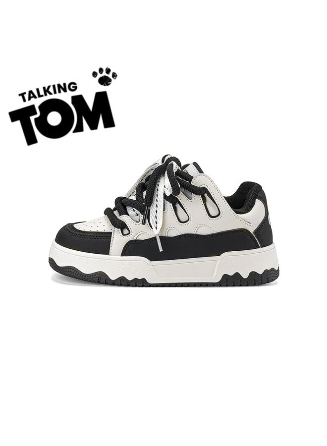 Talking Tom Couple's Classic Black And White Sneakers High-value Daily Sports Casual Shoes For Men And Women, Size 43 - Image 2