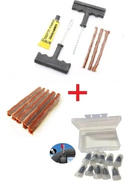 Tire Repair Kit Wick Throwing Set + Tire Repair Kit Rubber Screw Set + 5 Spare Wicks