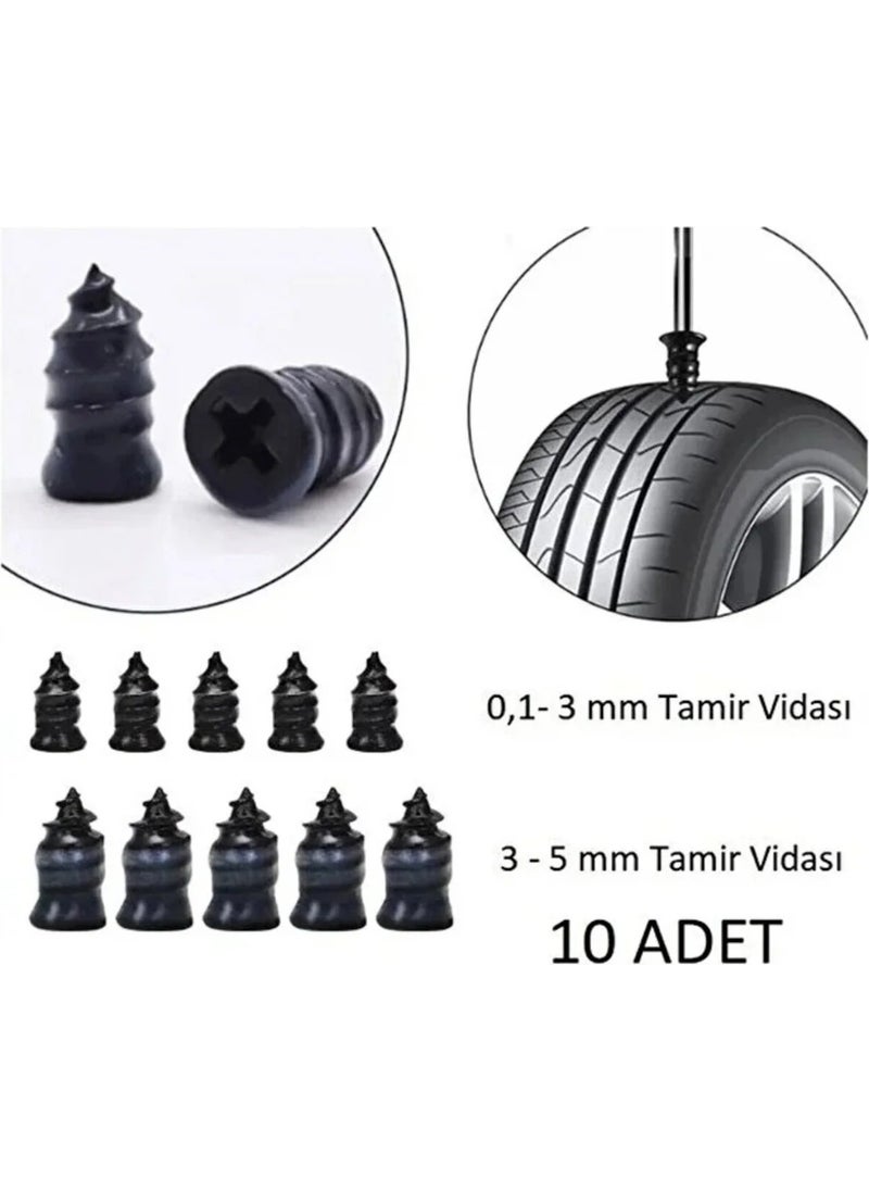 Safestore - Tire Repair Kit Wick Throwing Set + Tire Repair Kit Rubber Screw Set + 5 Spare Wicks - Image 1