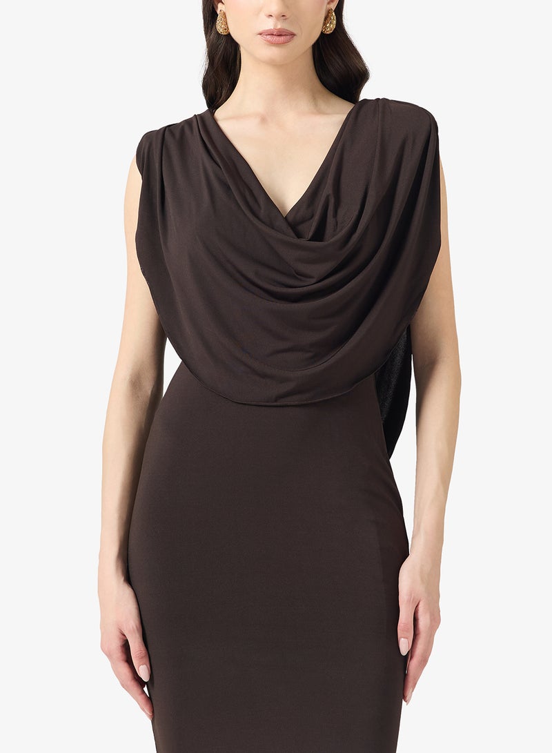 تي اف ان سي فستان ماكسي ضيق بياقة متدلية مزين - Image 3