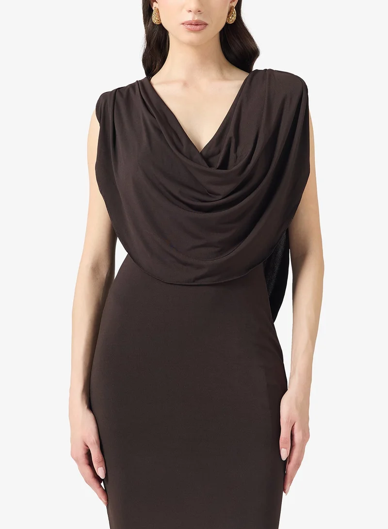 Tfnc  Charmed Cowl Neck Body-Con Maxi Dress for Women | Best Price UAE