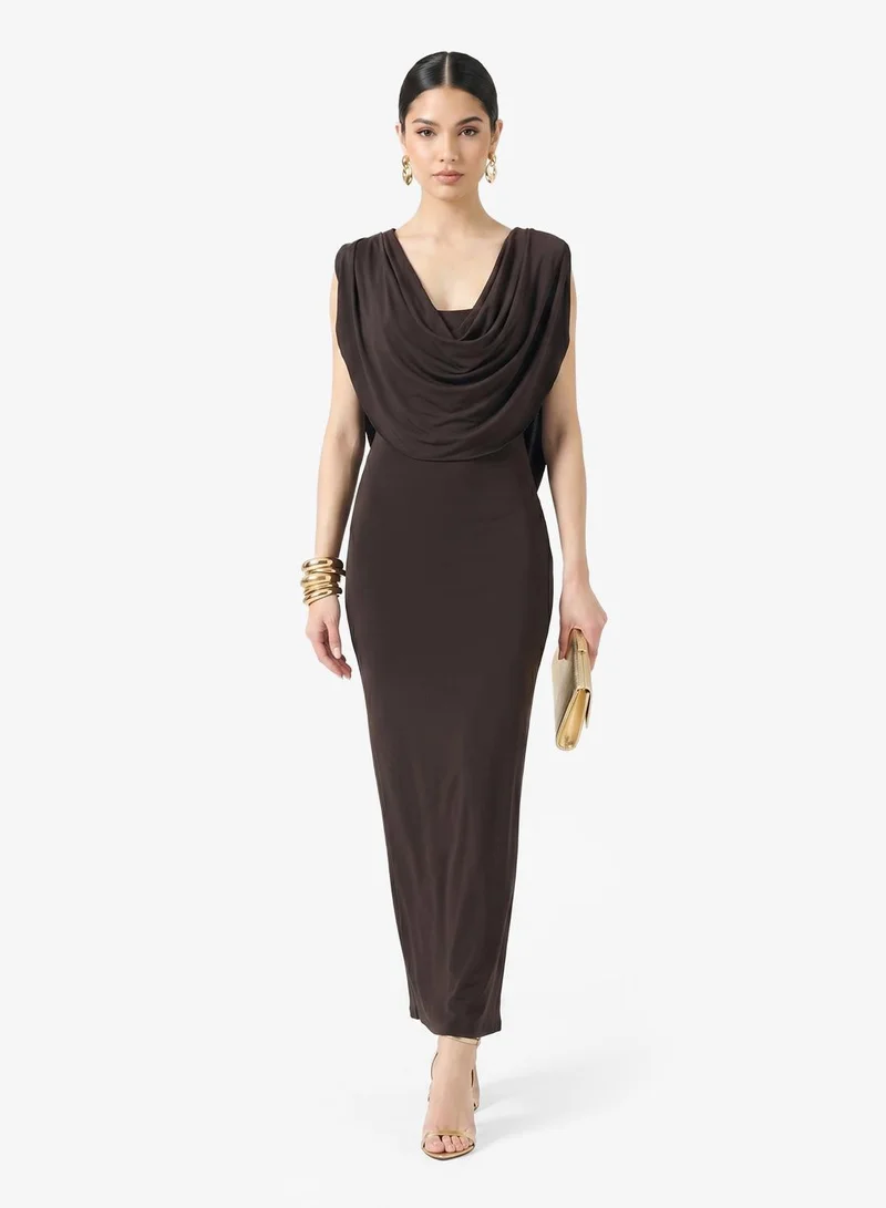 Tfnc  Charmed Cowl Neck Body-Con Maxi Dress for Women | Best Price UAE