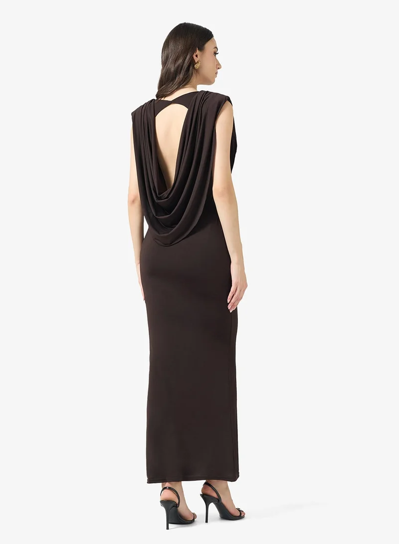 Tfnc  Charmed Cowl Neck Body-Con Maxi Dress for Women | Best Price UAE