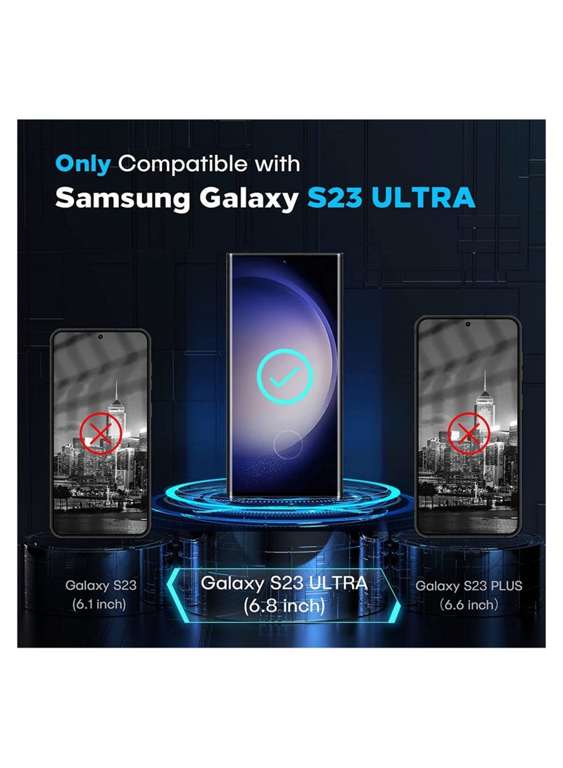 Wtech Samsung Galaxy S23 Ultra 5G / S22 Ultra 5G Tempered Glass Full Glue Curved Screen Protector (MSGECN) - Clear - Image 3