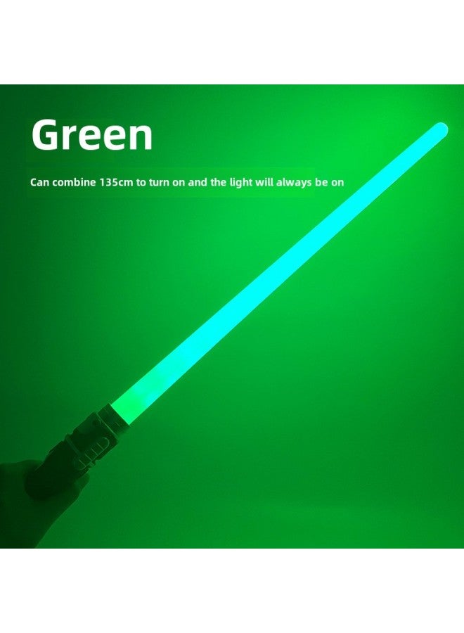 Laser Sword Retractable Lightsaber Two-in-one Seven-color Flash Stick Stall Export Special Logo-Color:18 Lights/Green (Silent)-without Battery  - Image 1