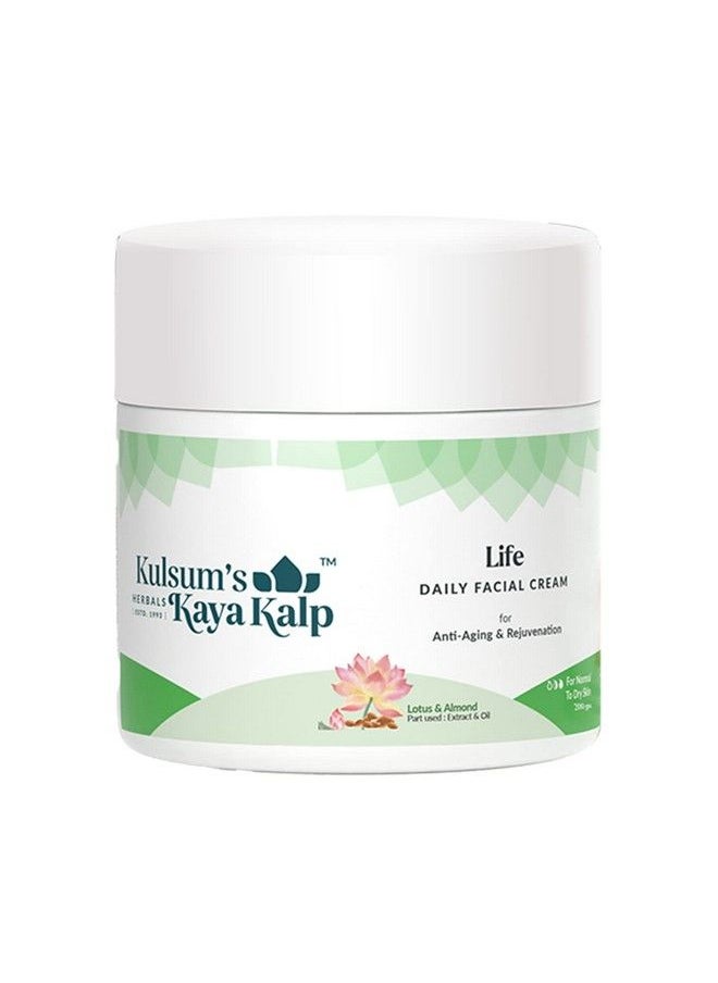 Kulsum's Kaya Kalp Herbals Life Daily Facial Cream For Anti Ageing & Rejuvenation For Normal To Dry Skin 200 G  - Image 1