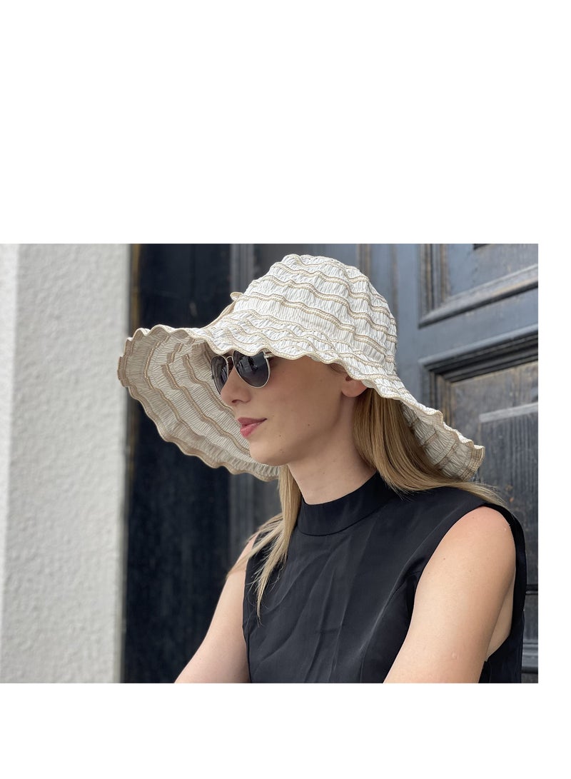 SYOSI Women Folding Vintage Outdoor Sun Hats for Beach Garden Travelling UV Protection - Image 3