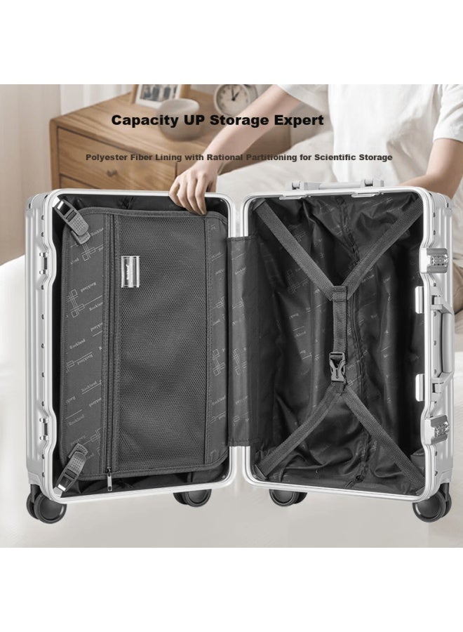 Rockland Luggage Men Spinner Wheels Student Aluminum Frame Trolley Case Large Capacity Travel Suitcase Women Carry-on Password Lock Box - Image 3