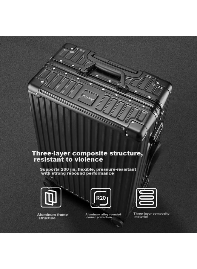 Rockland Luggage Men Spinner Wheels Student Aluminum Frame Trolley Case Large Capacity Travel Suitcase Women Carry-on Password Lock Box - Image 2