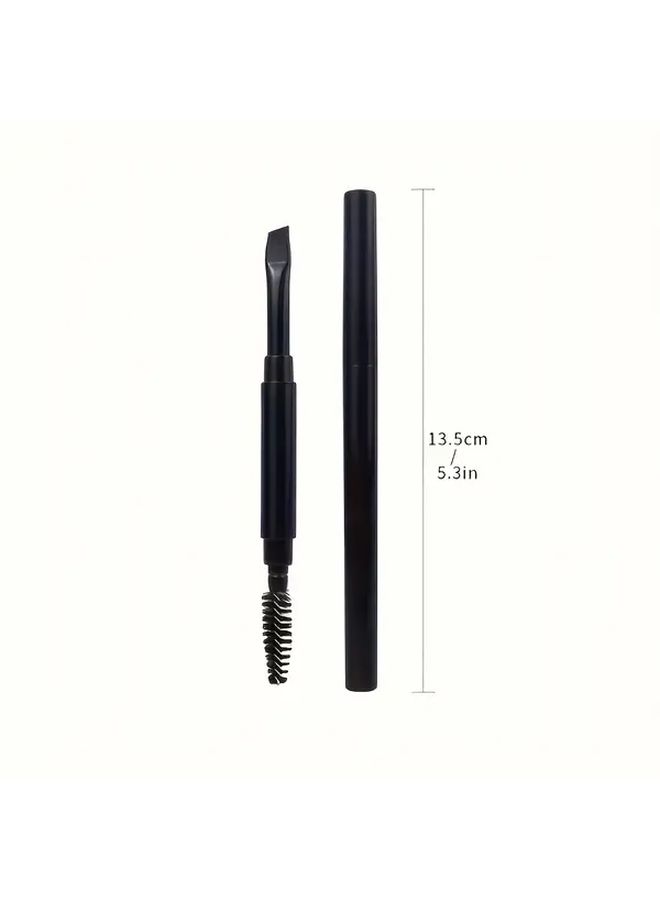 Portable Dual Head Eyebrow And Eyelash Line Brush Set With Cap FH 1 Dual Tip Nylon Bristles For Stencil Free Winged Looks Sensitive Light Beige Non Alcoholic Formula Compact Travel Friendly Makeup Brush Kit For All Light Beige Types - Image 2