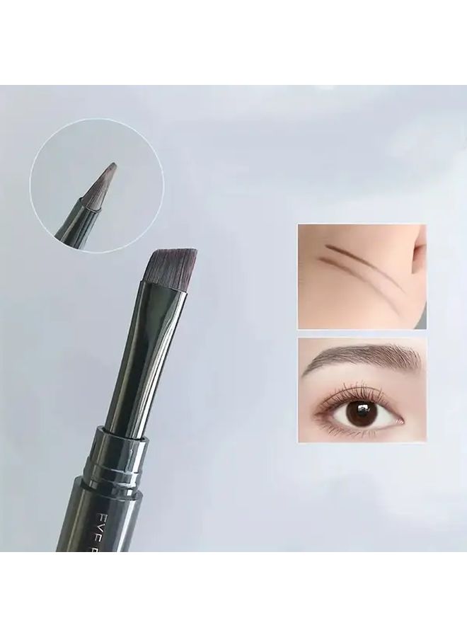 Portable Dual Head Eyebrow And Eyelash Line Brush Set With Cap FH 1 Dual Tip Nylon Bristles For Stencil Free Winged Looks Sensitive Light Beige Non Alcoholic Formula Compact Travel Friendly Makeup Brush Kit For All Light Beige Types - Image 3