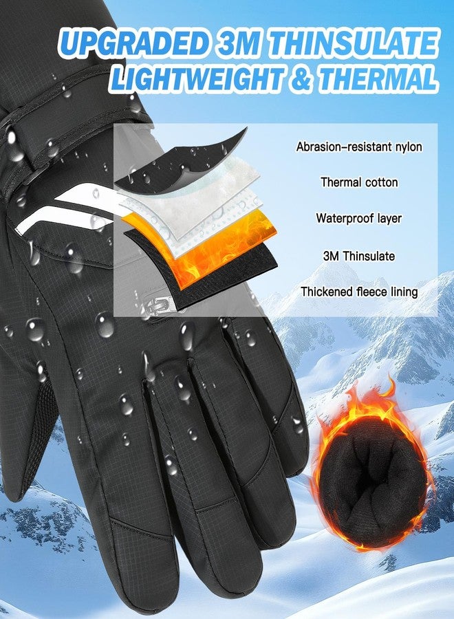 موكو قفازات موكو الشتوية الحرارية المقاومة للماء للرجال والنساء، قفازات دافئة مقاومة للرياح والطقس البارد للتزلج على الجليد، مزودة بعازل ثينسوليت 3M مع أصابع تعمل باللمس، مناسبة للجري وركوب الدراجات والمشي لمسافات طويلة والقيادة والرياضات الخارجية والعمل اليومي، مقاس L - Image 2