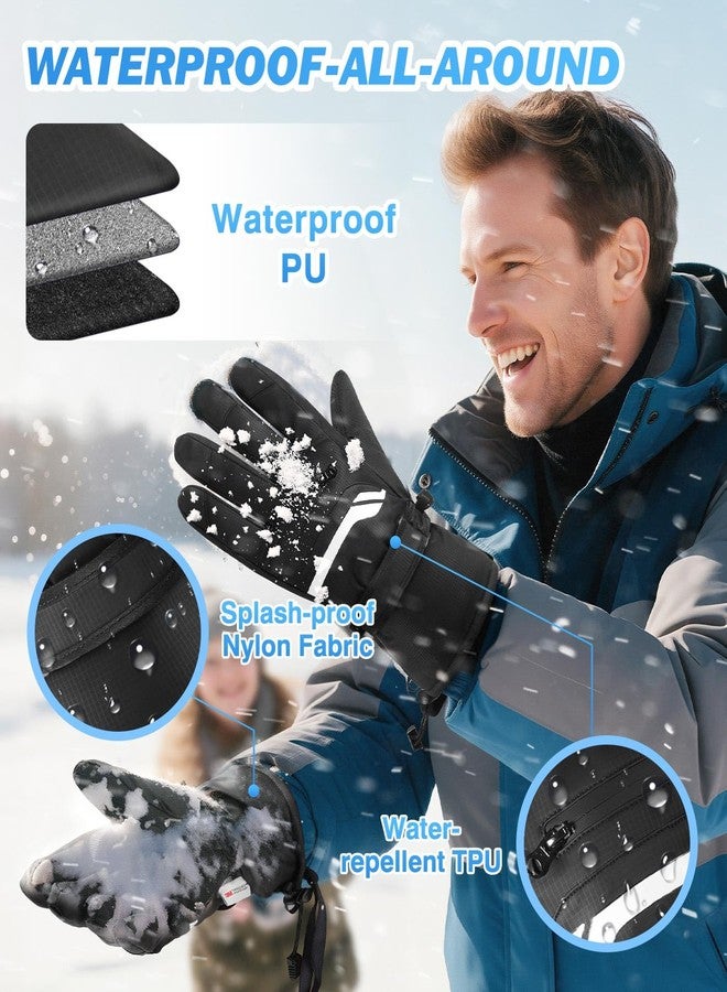 موكو قفازات موكو الشتوية الحرارية المقاومة للماء للرجال والنساء، قفازات دافئة مقاومة للرياح والطقس البارد للتزلج على الجليد، مزودة بعازل ثينسوليت 3M مع أصابع تعمل باللمس، مناسبة للجري وركوب الدراجات والمشي لمسافات طويلة والقيادة والرياضات الخارجية والعمل اليومي، مقاس L - Image 3