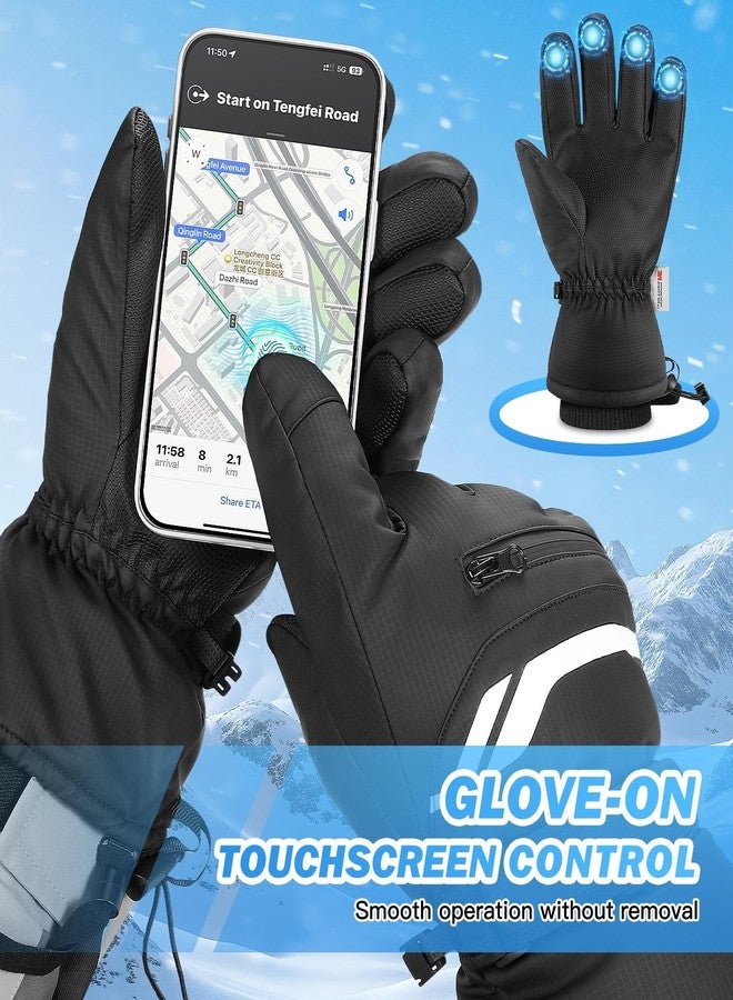 موكو قفازات موكو الشتوية الحرارية المقاومة للماء للرجال والنساء، قفازات دافئة مقاومة للرياح والطقس البارد للتزلج على الجليد، مزودة بعازل ثينسوليت 3M مع أصابع تعمل باللمس، مناسبة للجري وركوب الدراجات والمشي لمسافات طويلة والقيادة والرياضات الخارجية والعمل اليومي، مقاس L - Image 5
