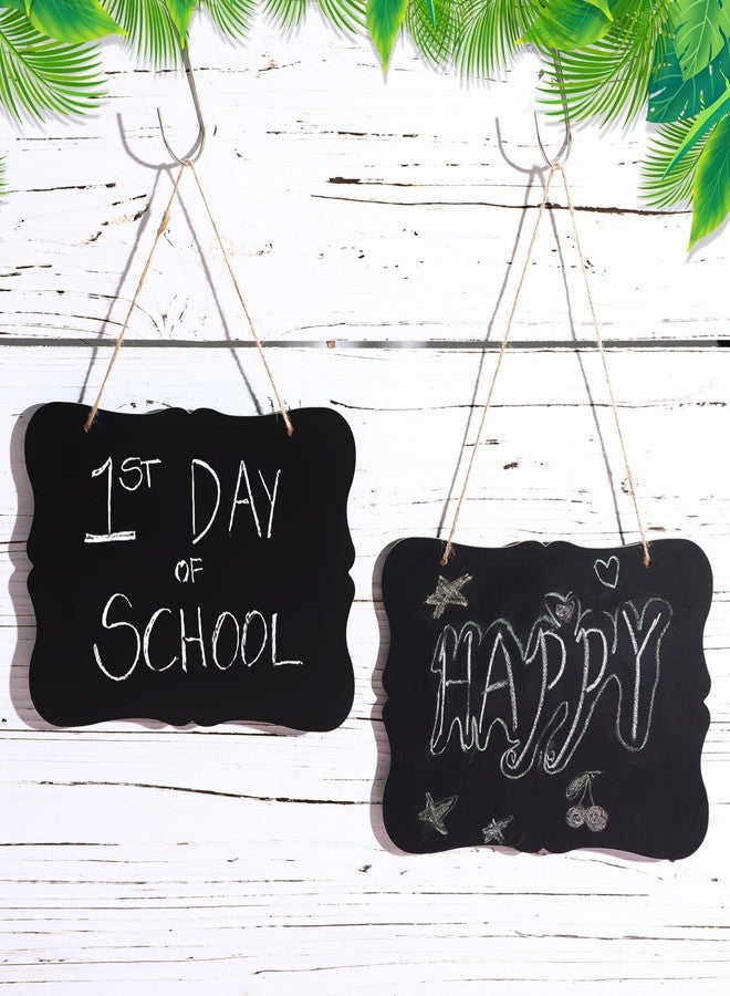 Harloon 12 Pack 9"x7" Double Sided Hanging Chalkboard Signs with String, Wood Chalkboard Price Tags, Memo Message Sign Erasable Message Board for Home Weddings Kitchen Party Event Label(Wave) - Image 3