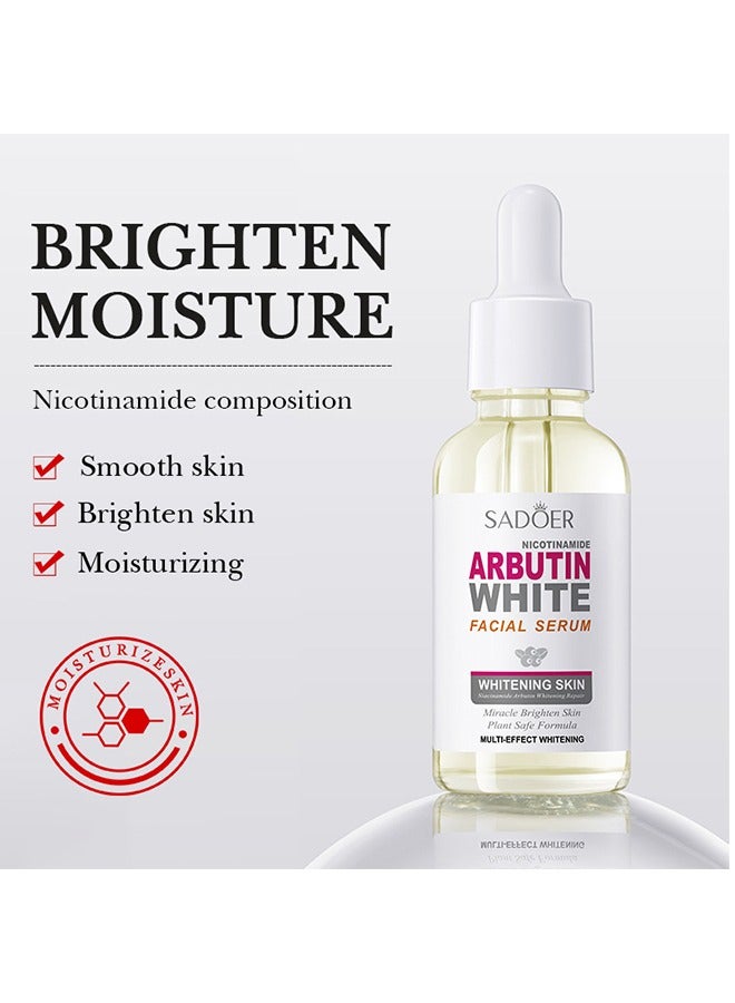 SADOER Nicotinamide Arbutin With Facial Serum Whitening Skin, Miracle Brighten Skin Plant Safe Formula Multi-Effect Whitening 30ml - Image 2