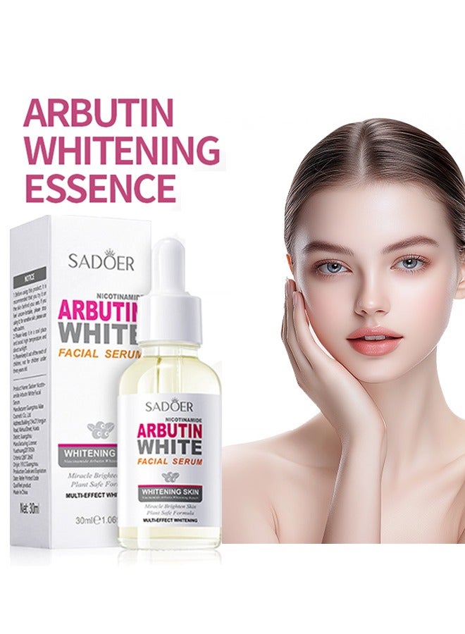 SADOER Nicotinamide Arbutin With Facial Serum Whitening Skin, Miracle Brighten Skin Plant Safe Formula Multi-Effect Whitening 30ml - Image 1