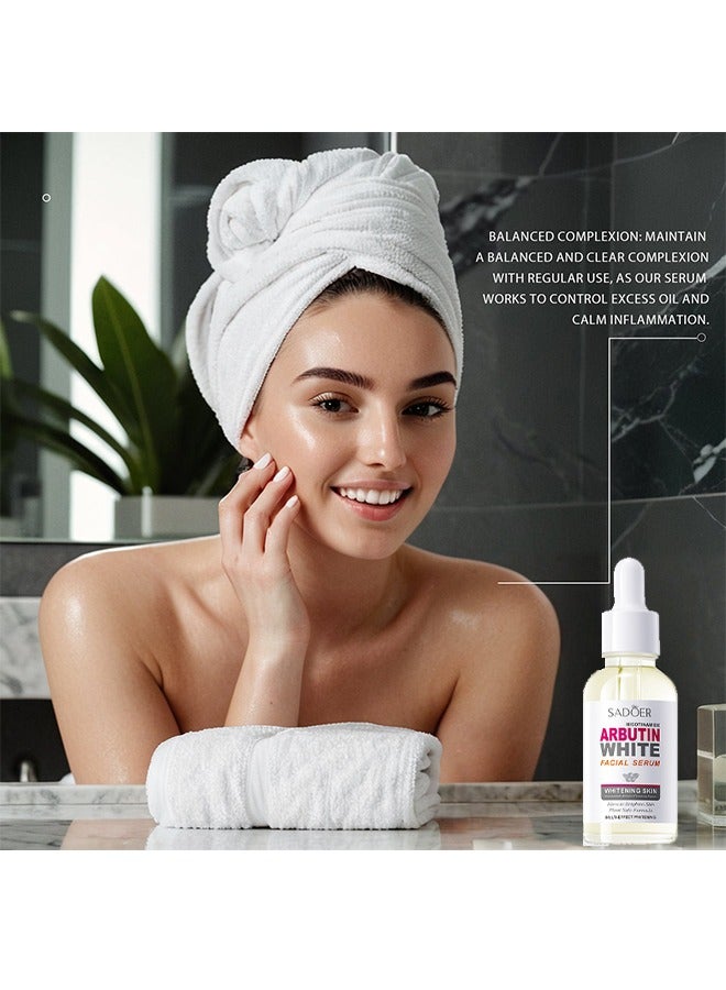 SADOER Nicotinamide Arbutin With Facial Serum Whitening Skin, Miracle Brighten Skin Plant Safe Formula Multi-Effect Whitening 30ml - Image 4