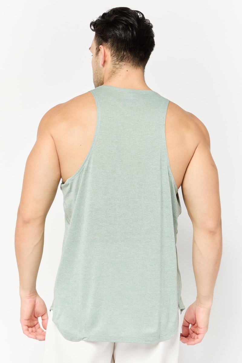 New Balance Men Athletic Fit Sleeveless Running Vest, Sage Green - Image 4