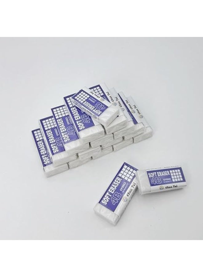 يوريفو 30 قطعة ممحاة ناعمة 4B للطلاب والفنانين، مسح نظيف للامتحانات والرسم، مصنوعة من مطاط PVC، أقل قدر من النشارة، مثالية للرسم والكتابة - Image 4