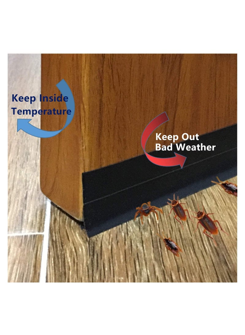 YOMYM Weather Stripping Door Seal Strip Self Adhesive Silicone Draft Bottom Gap Replacement Strip Roll Soundproof for Door - Image 4