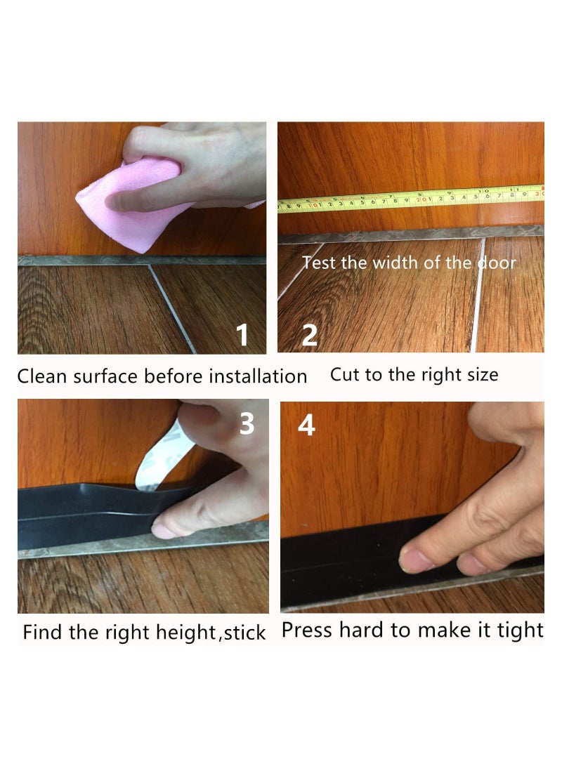 YOMYM Weather Stripping Door Seal Strip Self Adhesive Silicone Draft Bottom Gap Replacement Strip Roll Soundproof for Door - Image 3