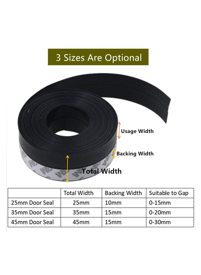 YOMYM Weather Stripping Door Seal Strip Self Adhesive Silicone Draft Bottom Gap Replacement Strip Roll Soundproof for Door - Image 2