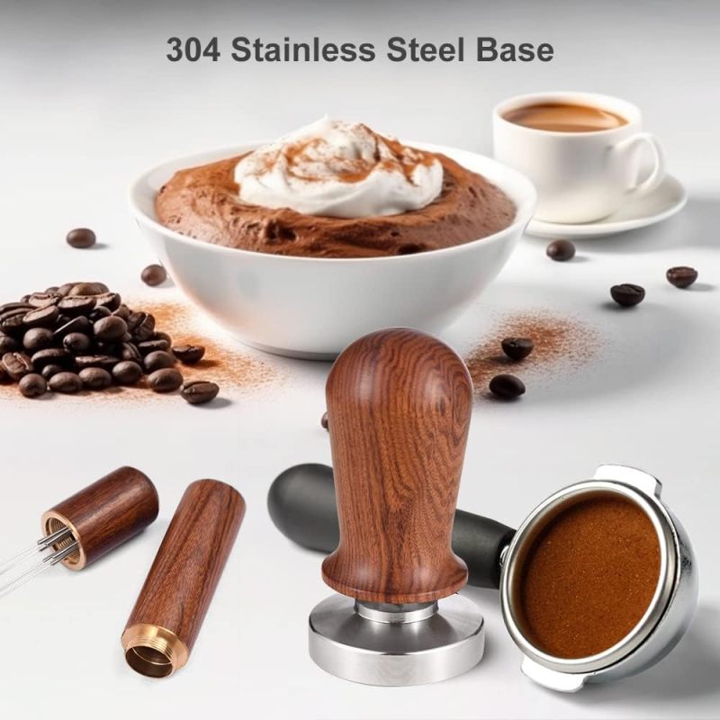 51mm Stainless Steel Coffee Tamper - Mahogany Color Espresso Tool with Consistent Tamping Pressure - Rustproof Dishwasher Safe for Professional Baristas Home Espresso Enthusiasts - Image 5