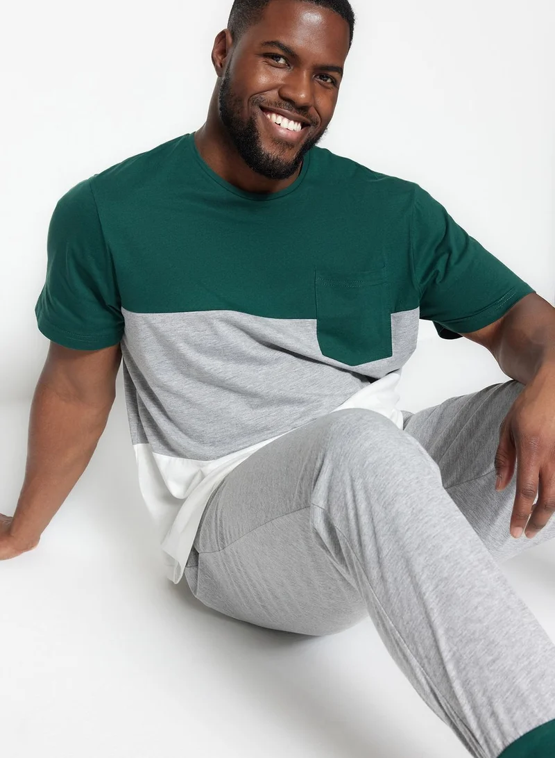 trendyol Color Block Crew Neck T-Shirt & Sweatpants