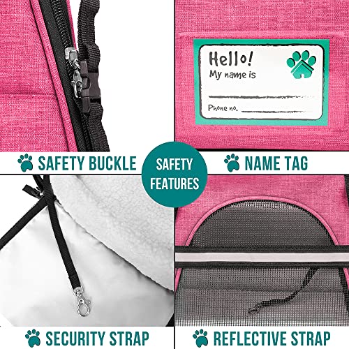 PetAmi Airline Approved Pet Carrier for Cat, Soft Sided Dog Carrier for Small Dog, Cat Travel Supplies Accessories Indoor Cat, Ventilated Pet Carrying Bag Medium Large Kitten Puppy, Large Heather Pink - Image 5