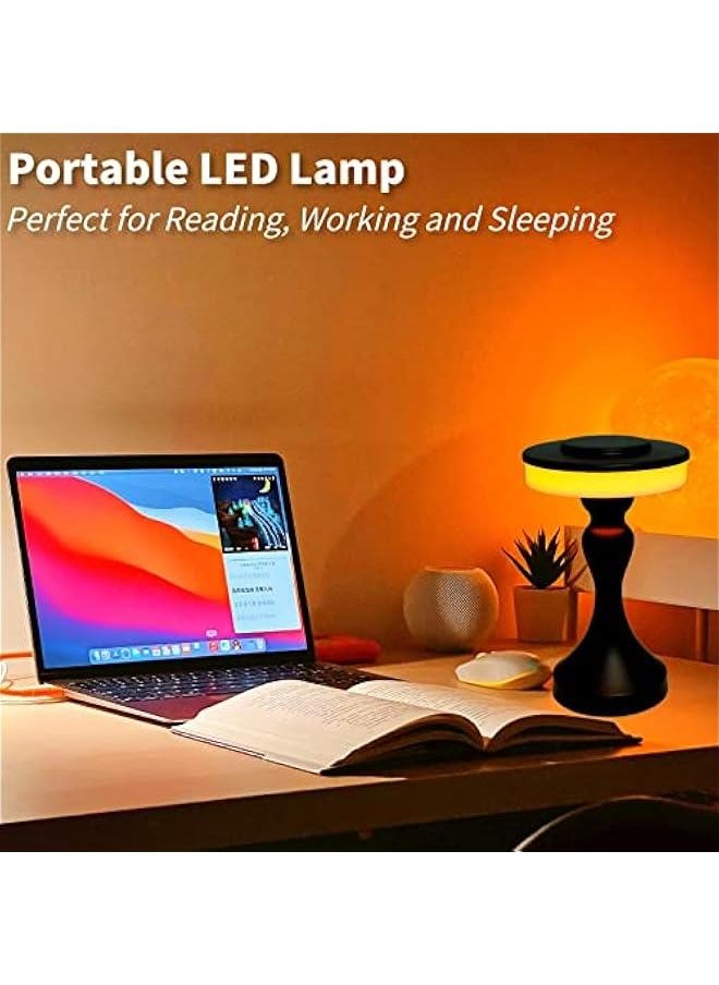 Generic GZKPL Bedroom Table Lamps, Cordless Bedside Desk Light with Touch Switch Portable LED Dimmable Brightness Rechargeable Battery Operated Night Light for Home, Office, Restaurant (Black)  - Image 4