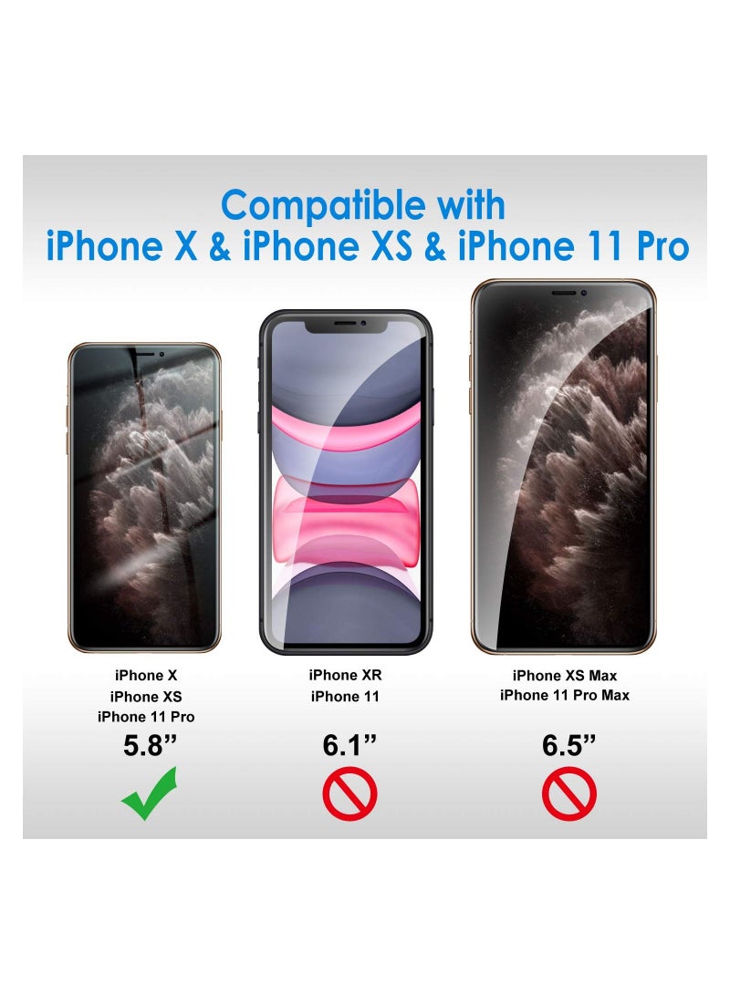 Jetech 2 Pack Anti Spy Tempered Glass Film Privacy Screen Protector for iPhone 11 Pro - Image 2