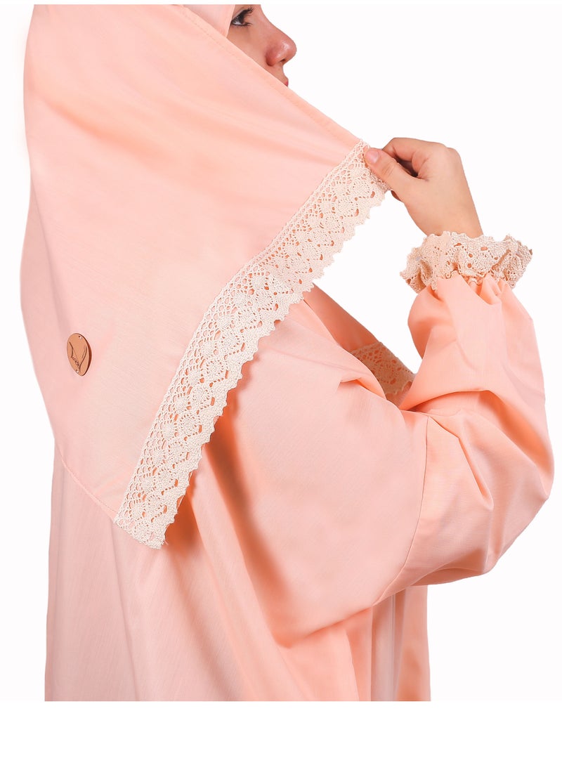 Prime by javaudan Prayer Dress For Women One Piece Outfit Full Prayer Dress Soft Breathable Material Cotton Islamic Prayer Dress Free Size  - Image 2