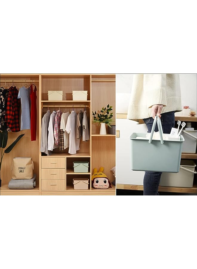 Raxoom Cleaning Supplies Caddy, Portable Plastic Shower Caddy Storage Organizer Basket / Bucket with Handles for Household, Bathroom, Kitchen, College Dorm Room Essentials, 2 Pack Green and Pink - Image 2