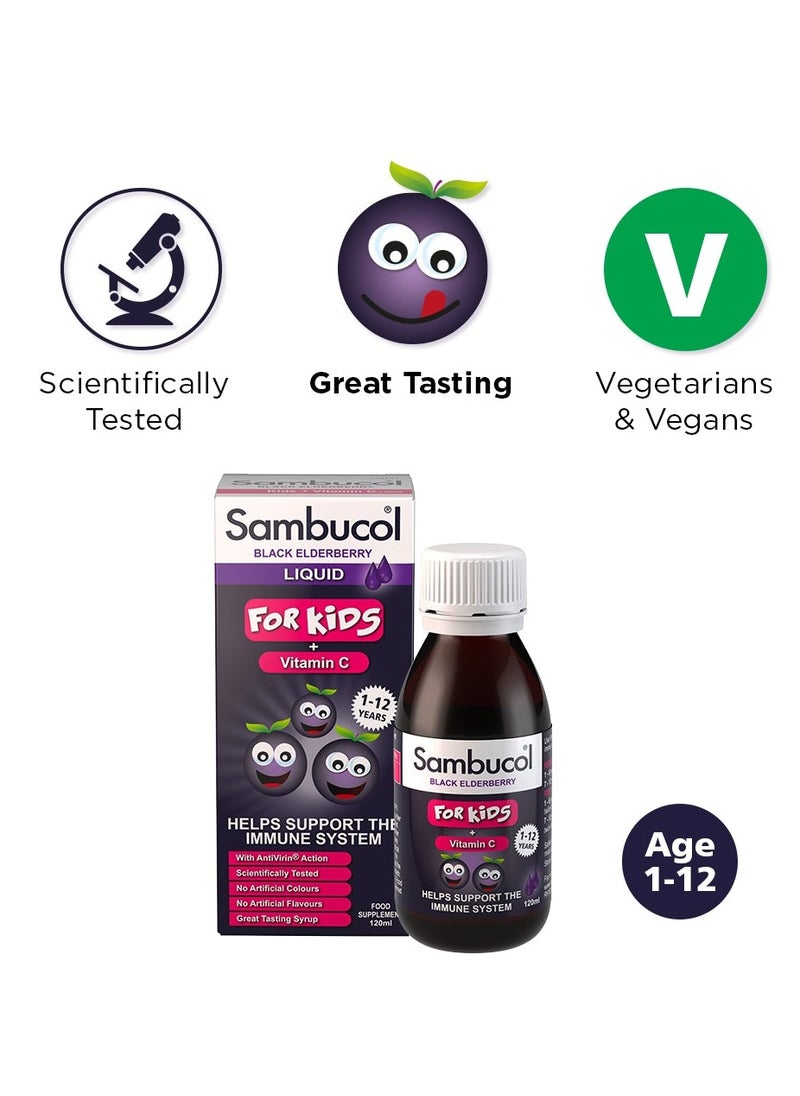 Sambucol - Kids Vitamin C Liquid Support Immune System 120ml 120ml - Image 1