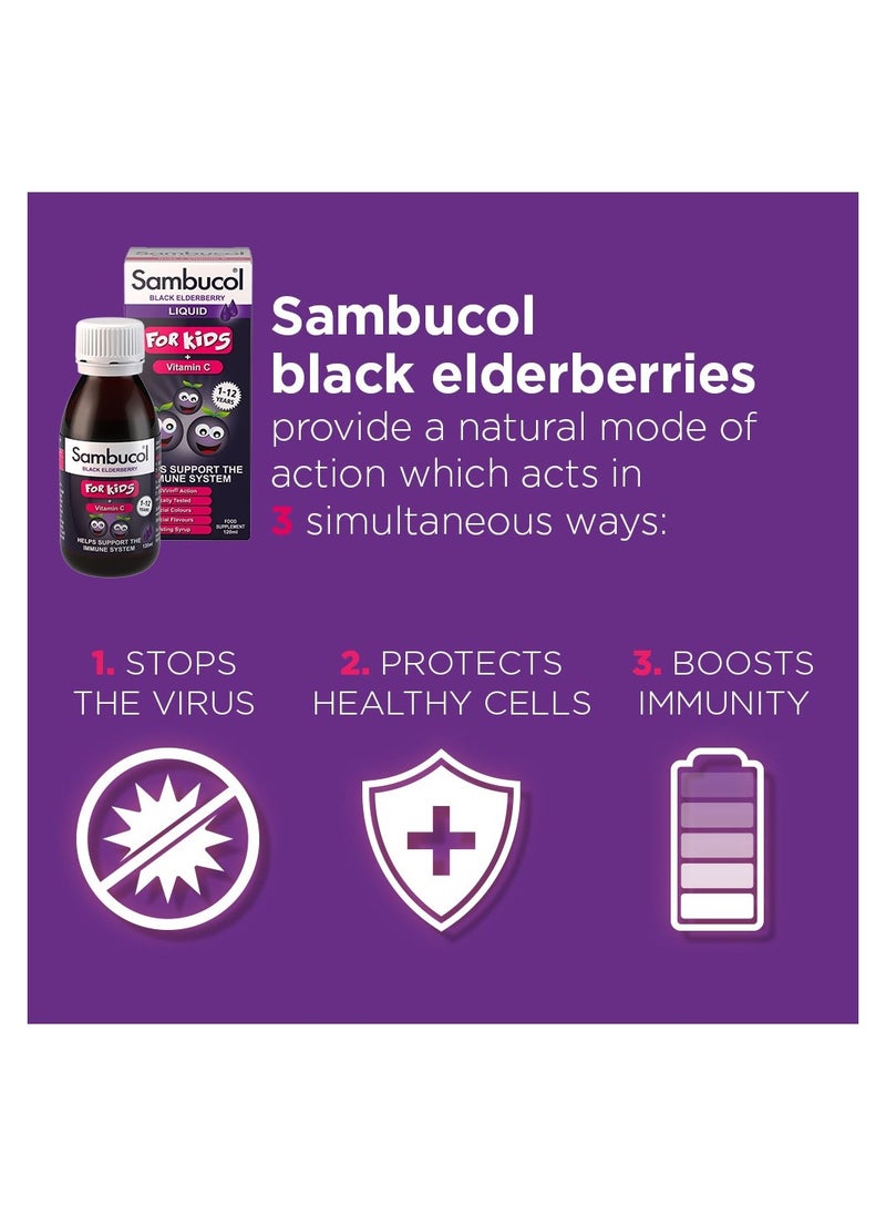 Sambucol - Kids Vitamin C Liquid Support Immune System 120ml 120ml - Image 1