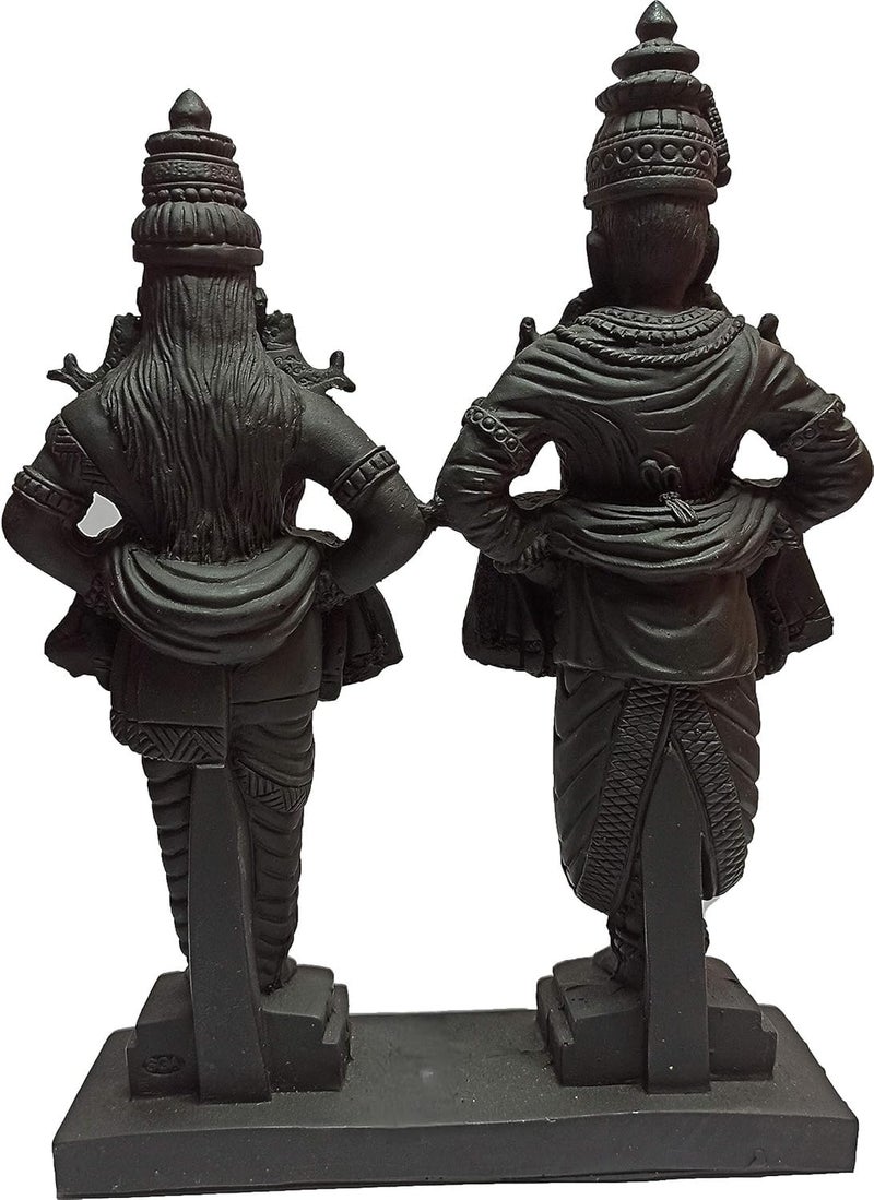 Karigaari India Vitthal Rukmani Stand | Vitthal Rukmini Idol for Home & Offices Decorative Showpiece - 9 Inch (Polyresin, Black) - Image 4