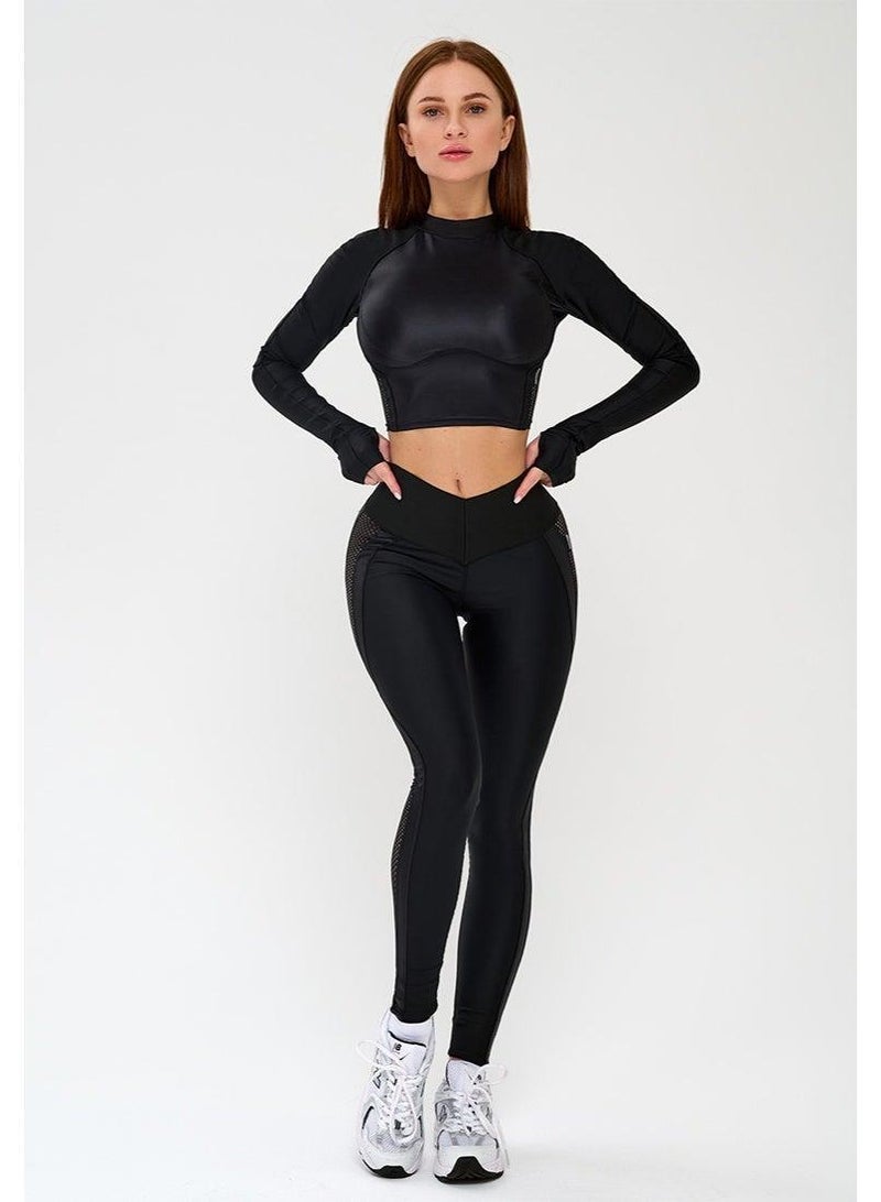Bona Fide Rashguard Move Up Crop Long Sleeve Gym Top - Image 4