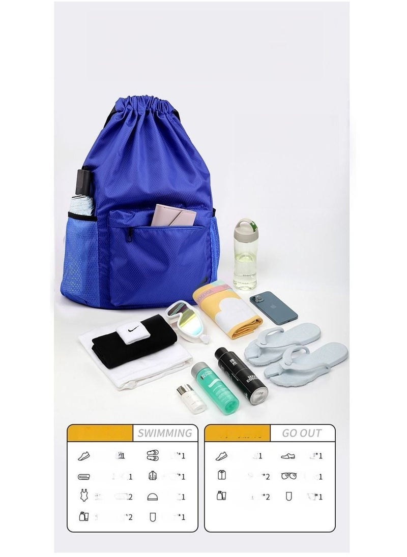 Generic - Drawstring Bag Multi-Pocket Dry And Wet Separation Backpack - Image 1