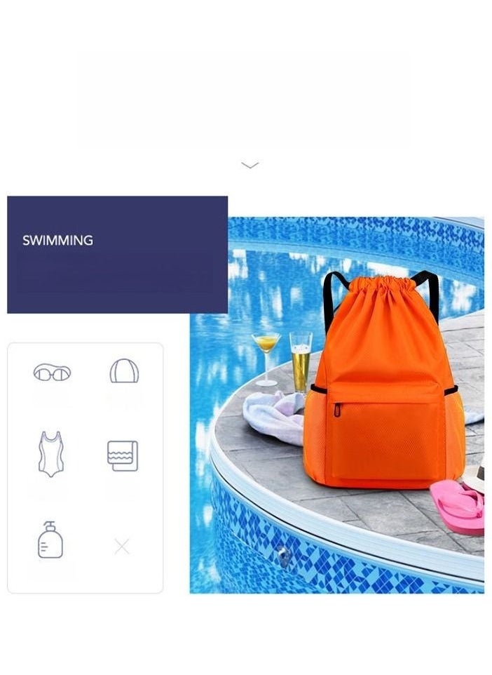 Generic - Drawstring Bag Multi-Pocket Dry And Wet Separation Backpack - Image 1