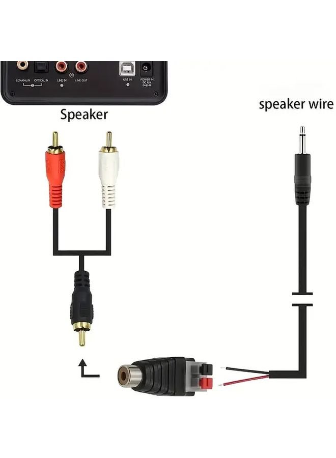 2 Pack RCA Male to Female Press Fit Connectors No Solder Audio Video Adapter - Image 2