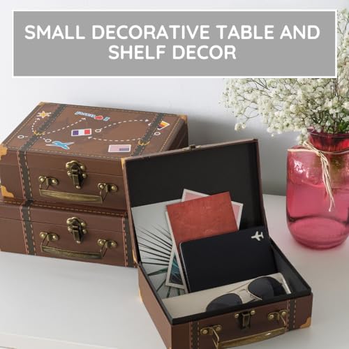 SLPR Small Decorative Suitcase Boxes (Set of 3) – Travel-Themed Paperboard Storage for Gifts, Bridal Shower & Party Décor – Largest Box is 12" x 8" x 3.5 - Image 5