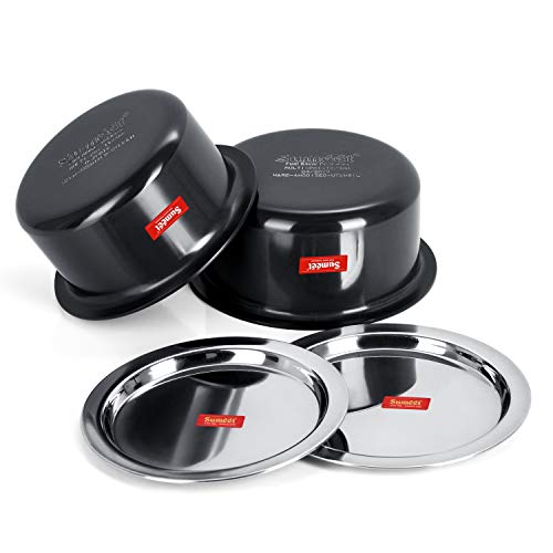Sumeet 3mm Thick Hard Anodised Big Size Tope Set of 2 Pc with S. S. Lid Size No. 15 (3.50LTR), No. 16 (4.250 LTR) - Image 5