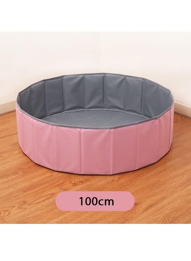 Foam Ball Pit,1M×1M, children's sandpit Ball Pits, Round Kiddie Baby Playpen Ball Pool for Kids, Ideal Gift for Babies Indoor and Outdoor Game, Pink, (Balls not Included) - Image 2